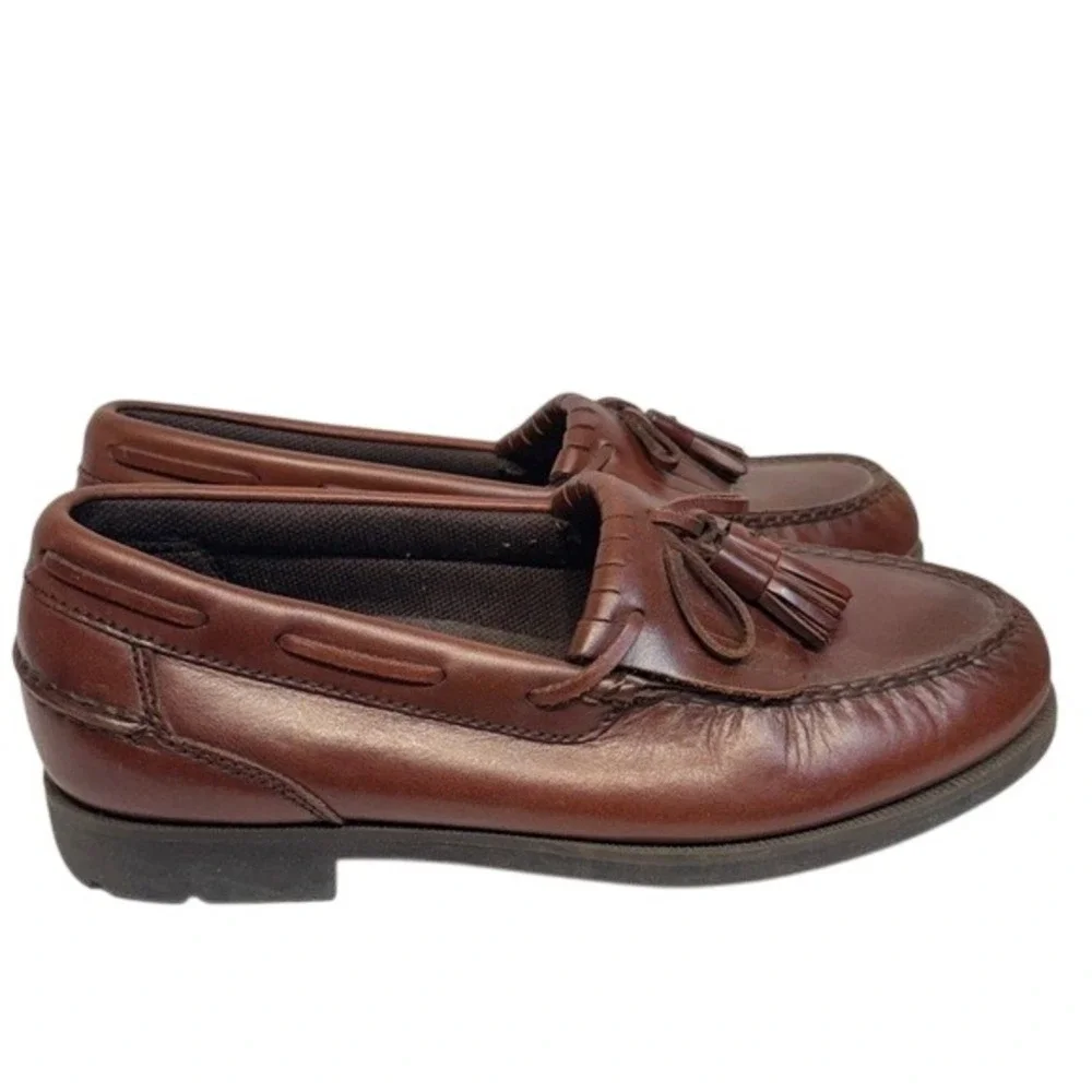 Hunter's‎ Bay Leather Collection Tassel Loafer Brown Preppy Shoes Men's Size 8